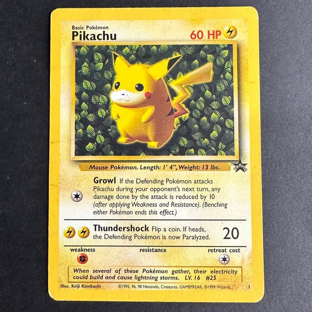 Pokemon TCG Pikachu Pokemon Black Star Promo 1 WoTC HP